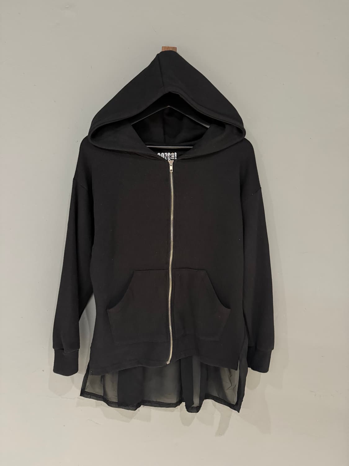 back see-through detail hood zip-up 상품이미지6