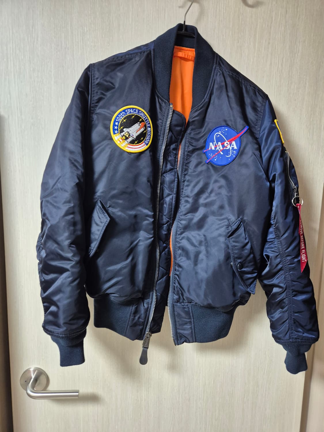 알파인더스트리 USA 성조기 나사 ma-1 플라이트 자켓 S 항공점퍼 상품이미지1