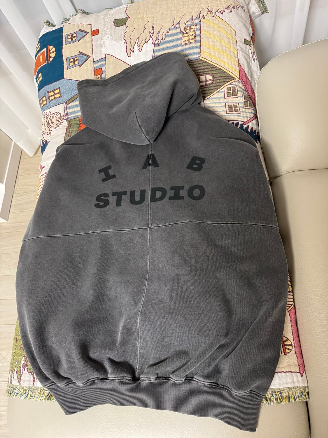 아이앱스튜디오 블록 피그먼트 후드 블랙 (XL) 상품이미지5