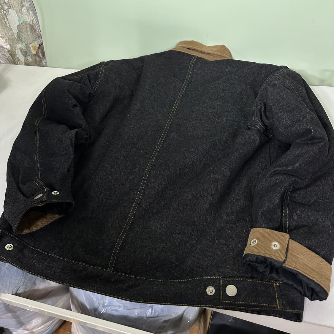 2XL 퍼스텝 안감양털 코듀로이배색 인디고 쉐르파자켓 상품이미지6