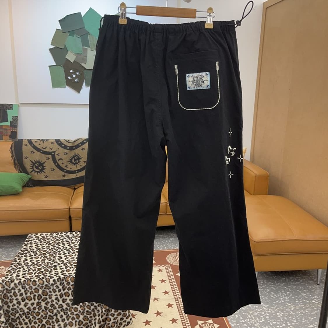 론론 드로잉 스트릿 펑크 키치 자수 파라슈트 팬츠 F C09485 상품이미지4