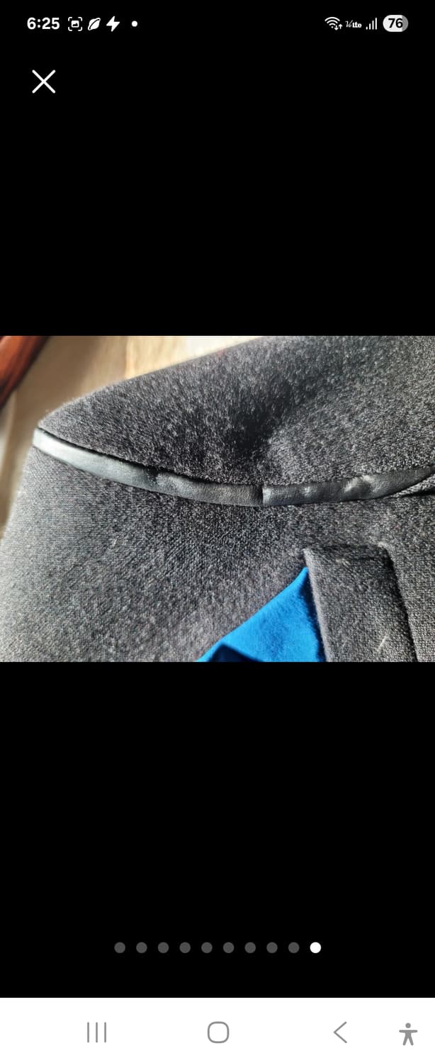 명품 구찌 정품 블랙 울 가죽라인 실크포인트 자켓 38 상품이미지10