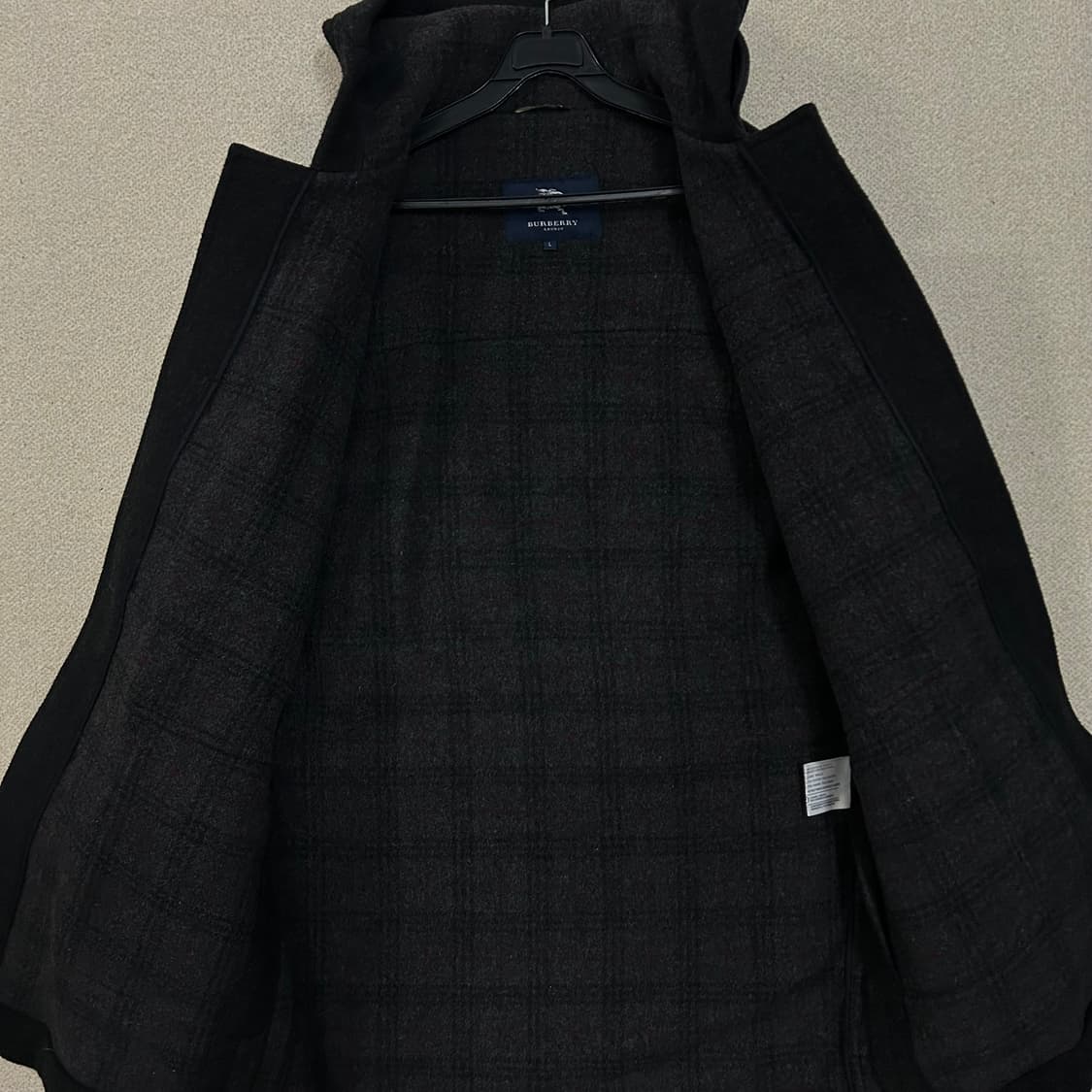  (L) 버버리 블랙 울 더플 코트 상품이미지6