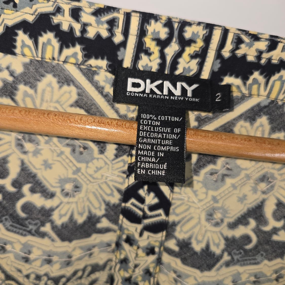 DKNY 패턴 비즈 자수 포인트 코튼 블라우스 상품이미지2