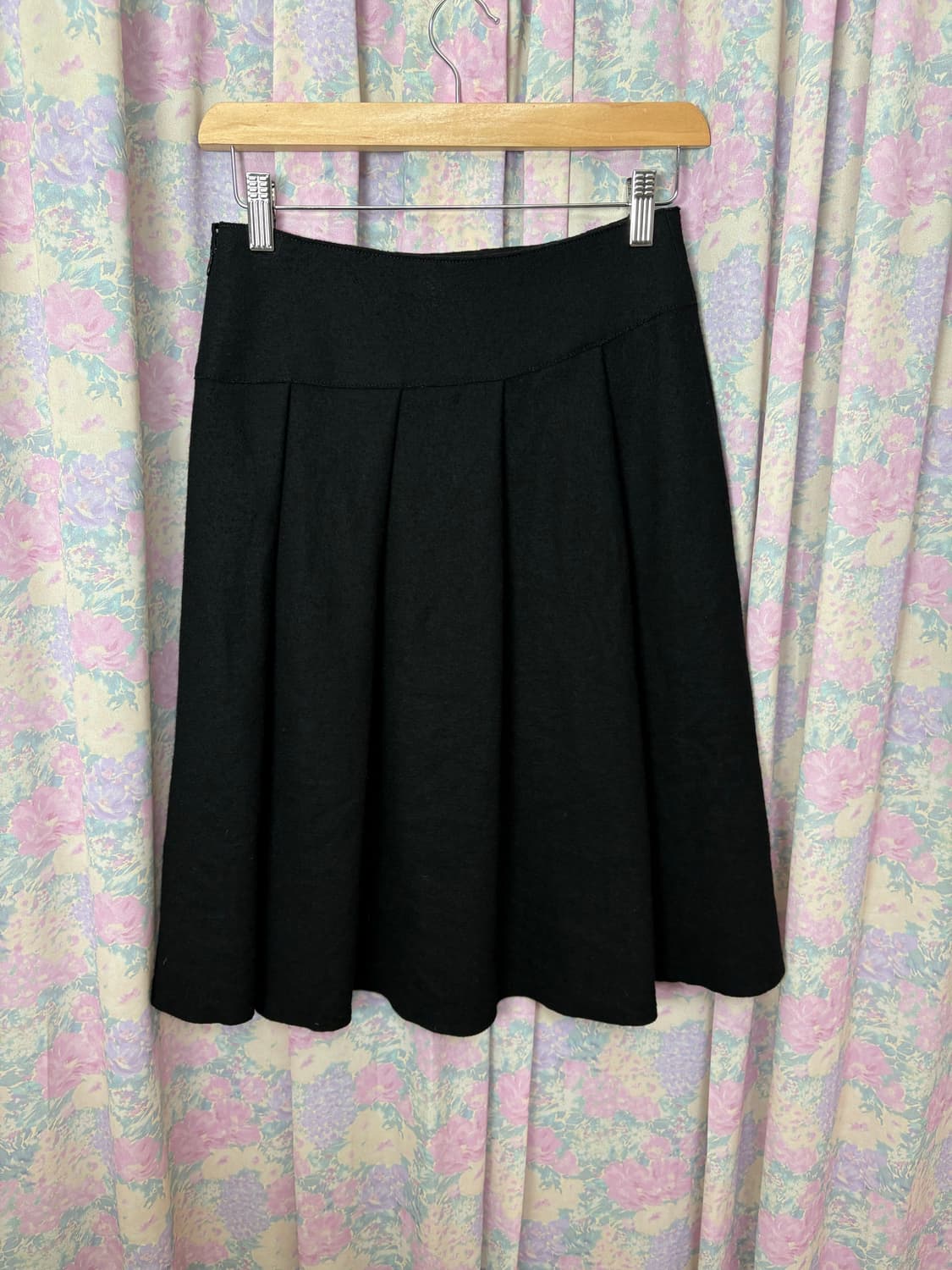 블랙 울 미디 스커트 상품이미지6