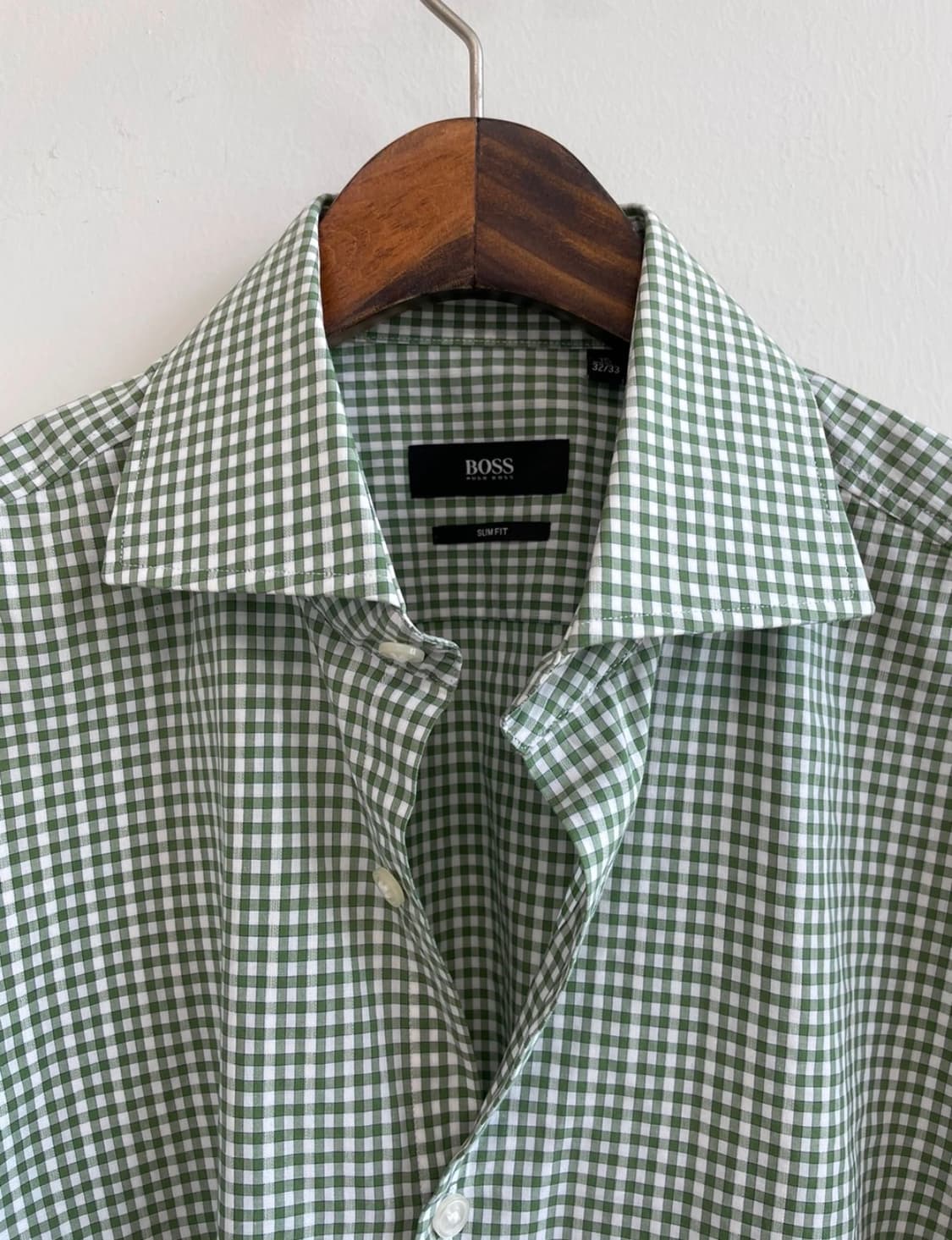 [HUGO BOSS] 보스 슬림핏 그린 깅엄 체크 셔츠 상품이미지2