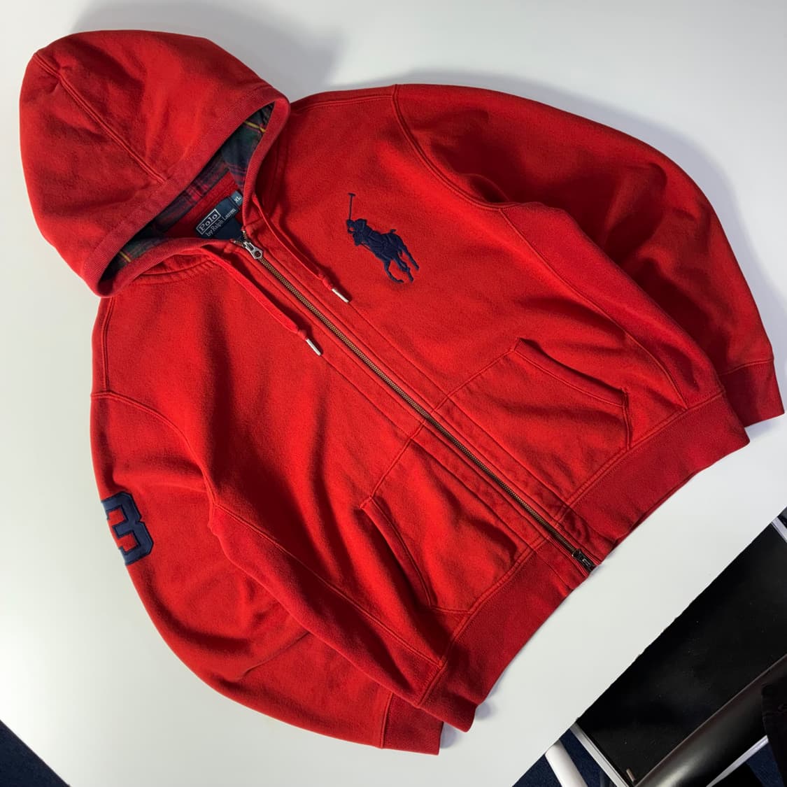Polo  폴로 랄프로렌 자수 빅포니 투웨이 레드 후드집업 상품이미지2