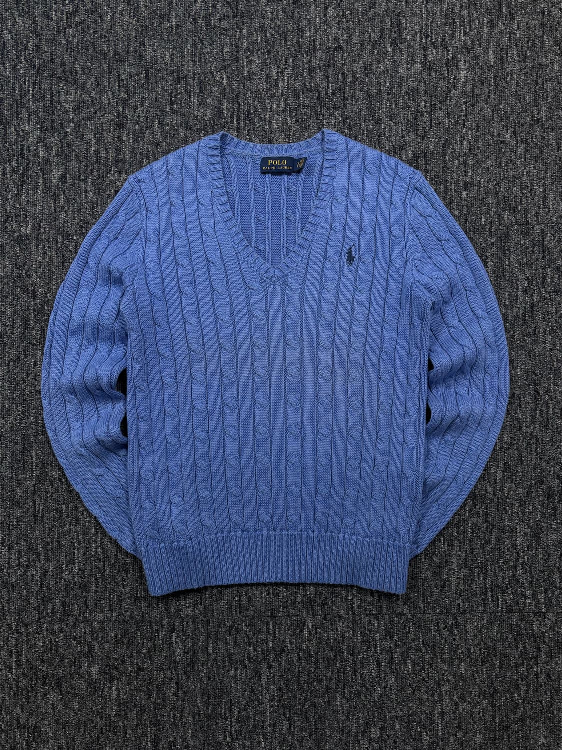 폴로 블루 꽈배기 니트 상품이미지3