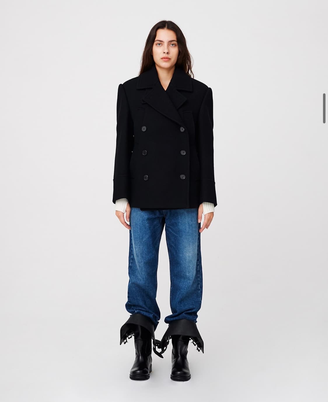 문선 피코트 블랙 상품이미지5