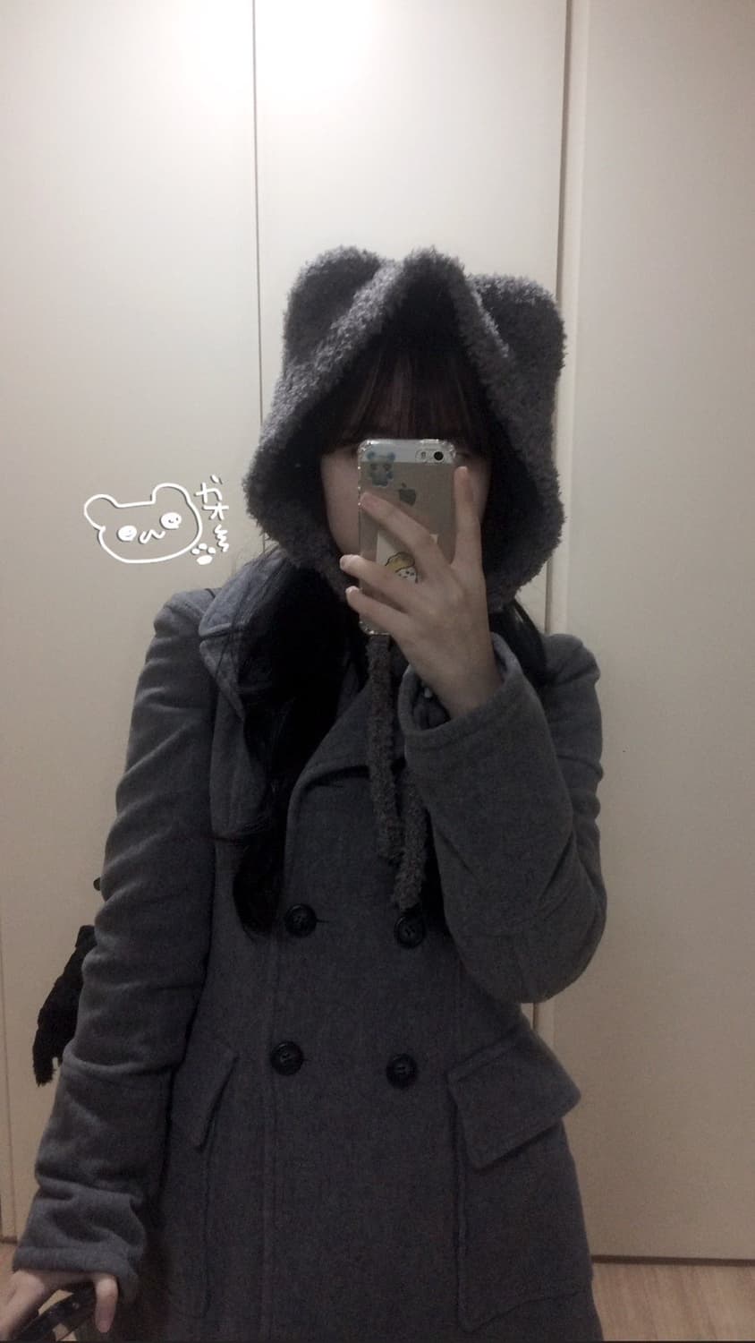 그레이 울 혼방 모리걸 코트 상품이미지1