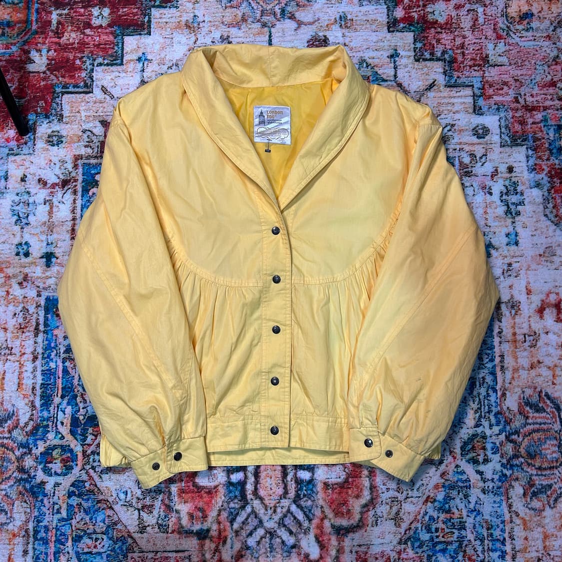 [XL] 90s 런던포그 옐로우 컬러 숄카라 바람막이 자켓 상품이미지1