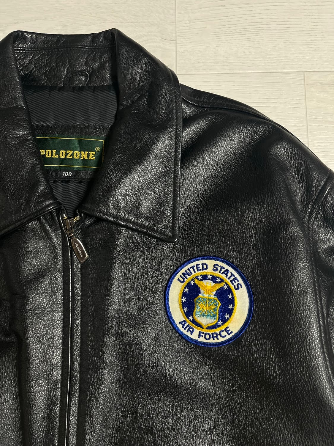 USA Airforce 패치 리얼레더 자켓 상품이미지3