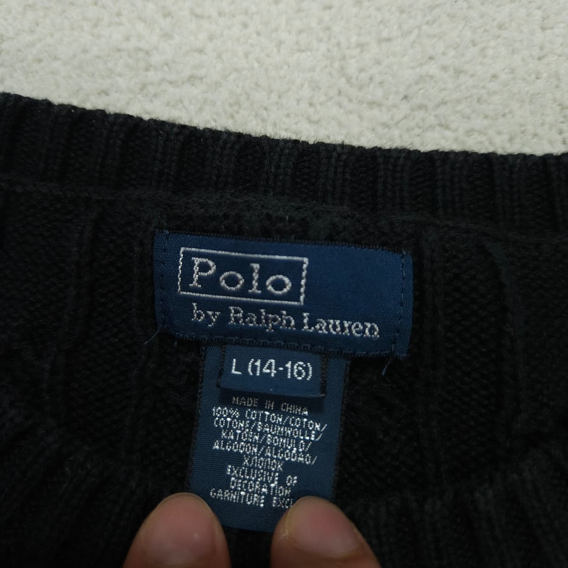 폴로 랄프 로렌 케이블 니트 L14-16 블랙 상품이미지4