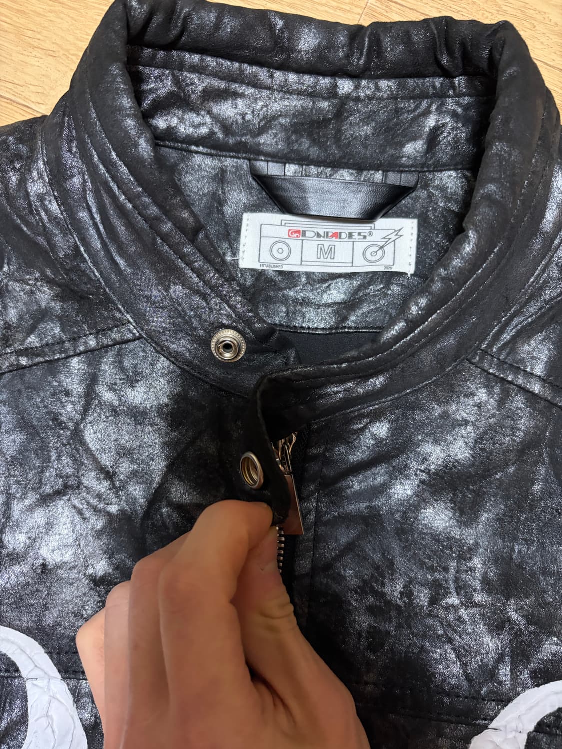 DND4DES PU레더 그래픽 모터사이클 자켓 (블랙) 상품이미지4