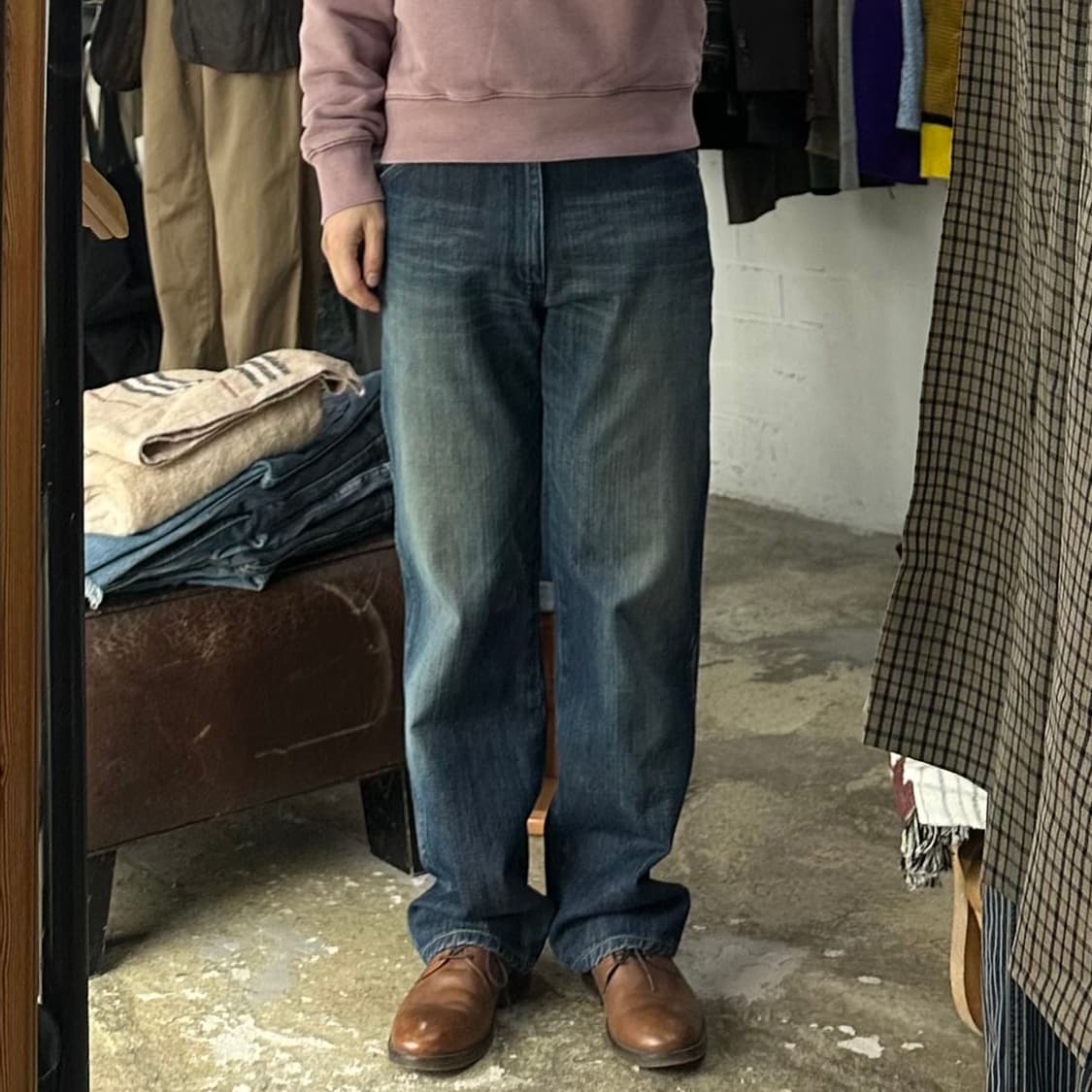 (착용컷) 90's Wrangler 데님 팬츠 (남성용 30~31) 상품이미지3