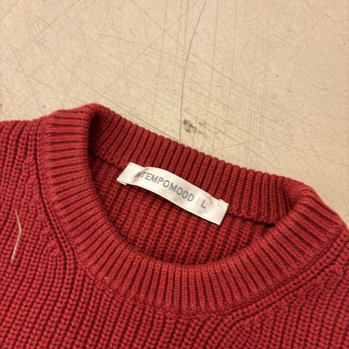 인템포무드 버건디 니트 상품이미지3