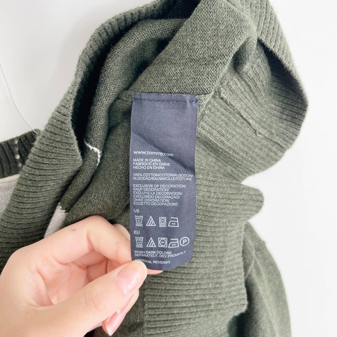 C1 타미힐피거 브이넥 아가일 니트 105사이즈 상품이미지6