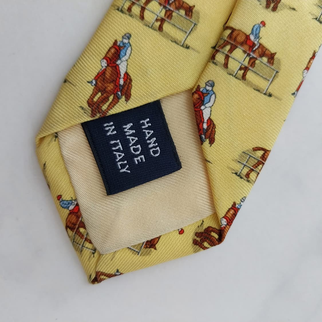 폴로 랄프로렌 옐로우 승마 패턴 넥타이 9.1cm A+~A등급 K2594 상품이미지6