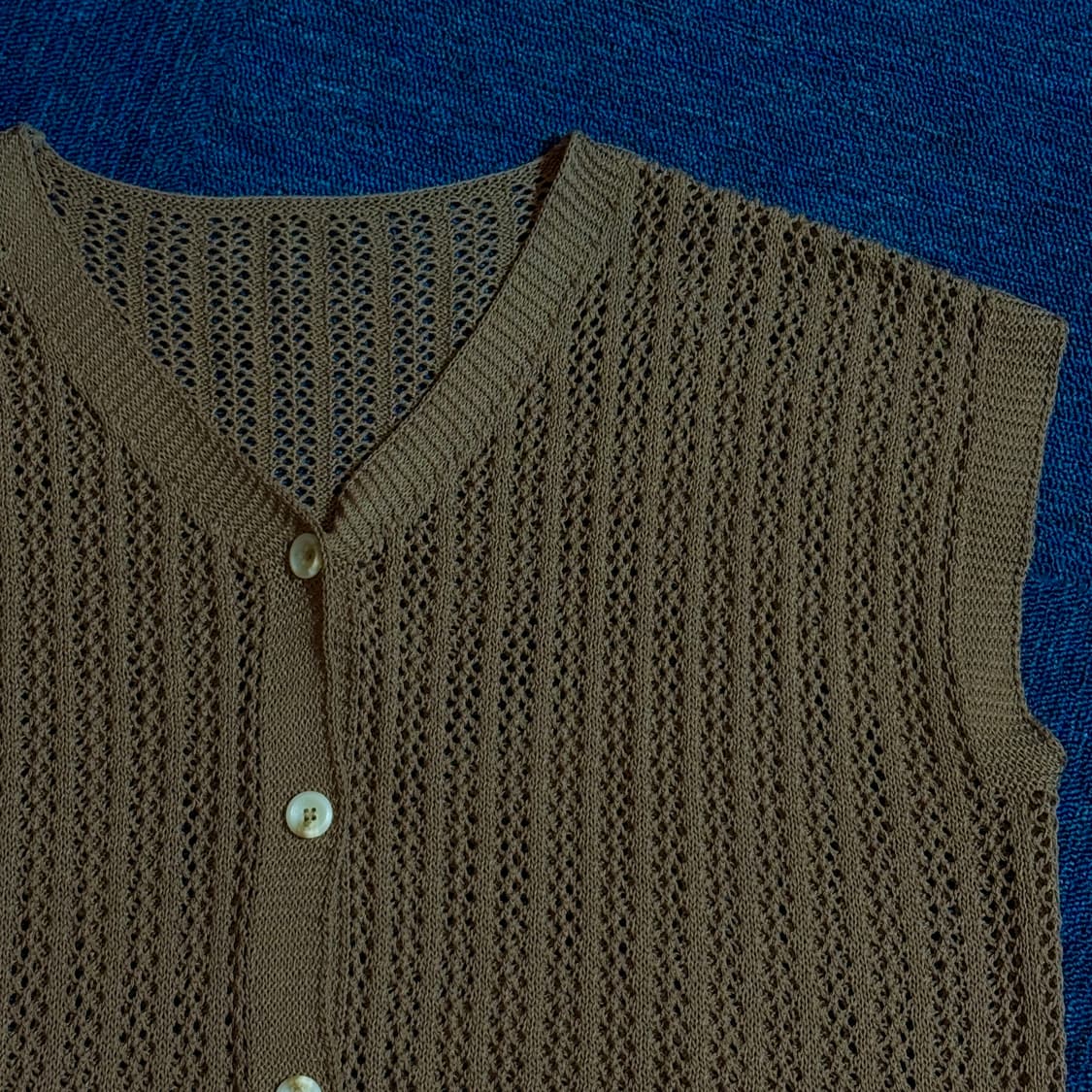 빈티지 브라운 니트 베스트 상품이미지2