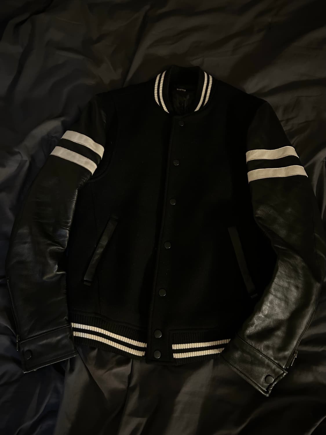 System Sheep Skin Teddy Varsity Jacket 상품이미지2