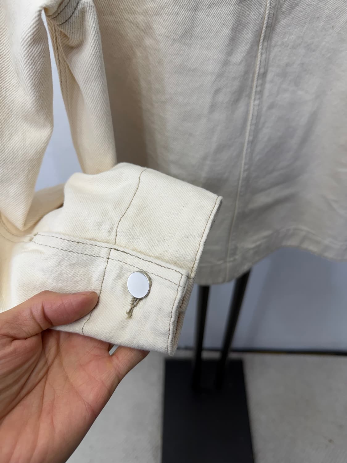 정품) COS 코스 오버사이즈 아이보리 데님 자켓 XS 상품이미지5