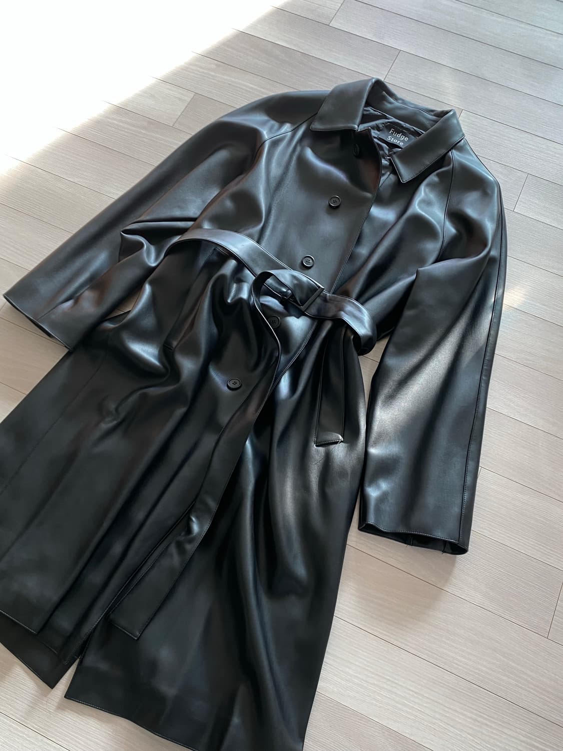 레더 롱 트렌치코트 상품이미지2