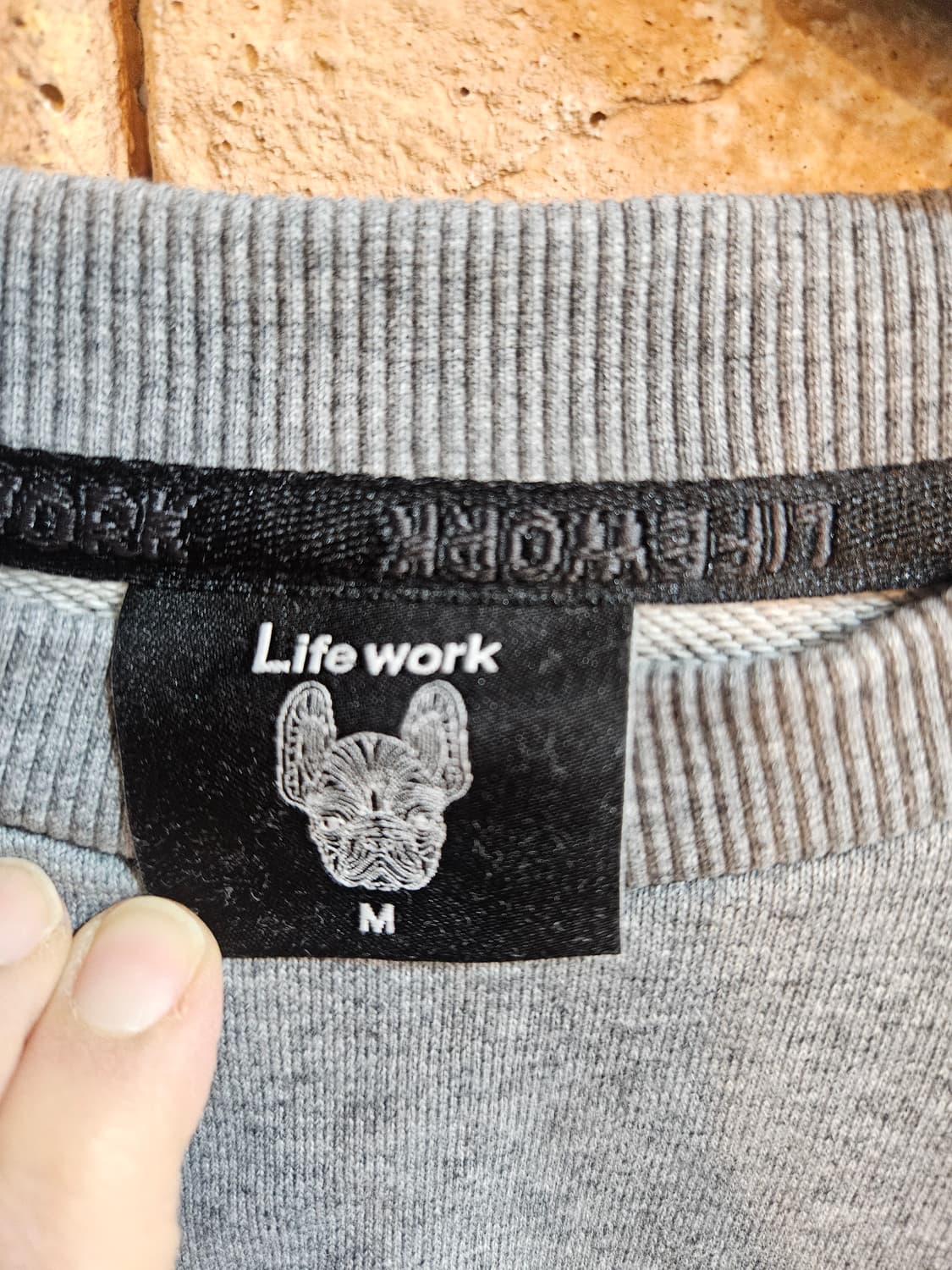 상태최상)라이프워크 불독 맨투맨 멜란지 그레이 상품이미지6