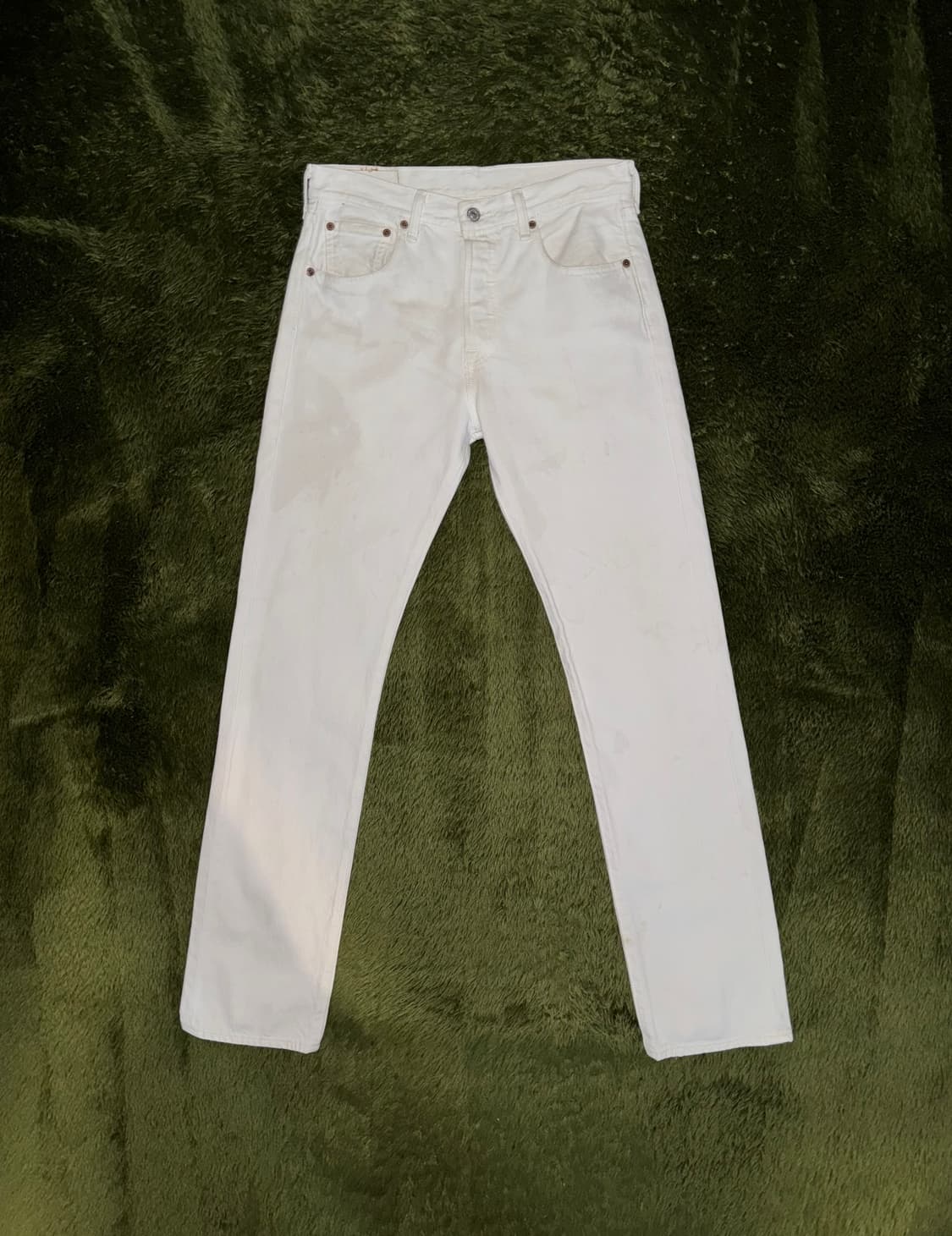 [W29/L32] 리바이스 501 블랭크 탭 워싱 데님 팬츠 화이트 상품이미지1