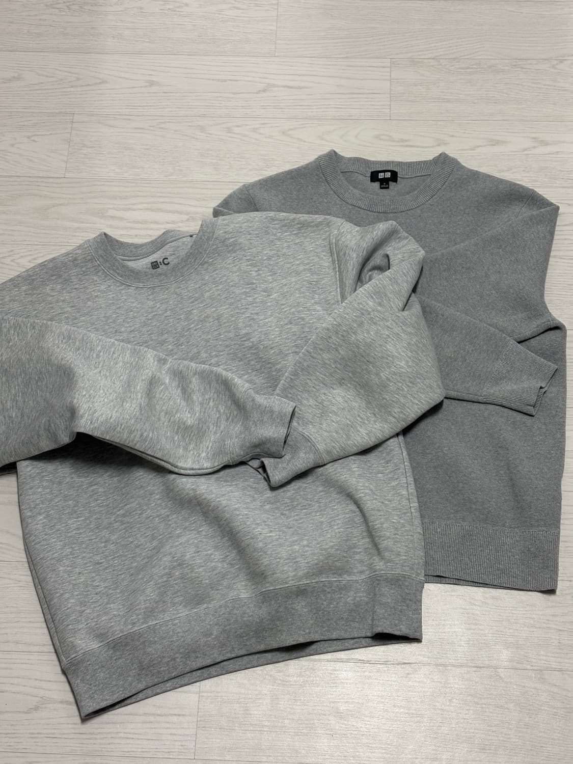 유니클로 C 맨투맨 + 워셔블 밀라노 니트 상품이미지1