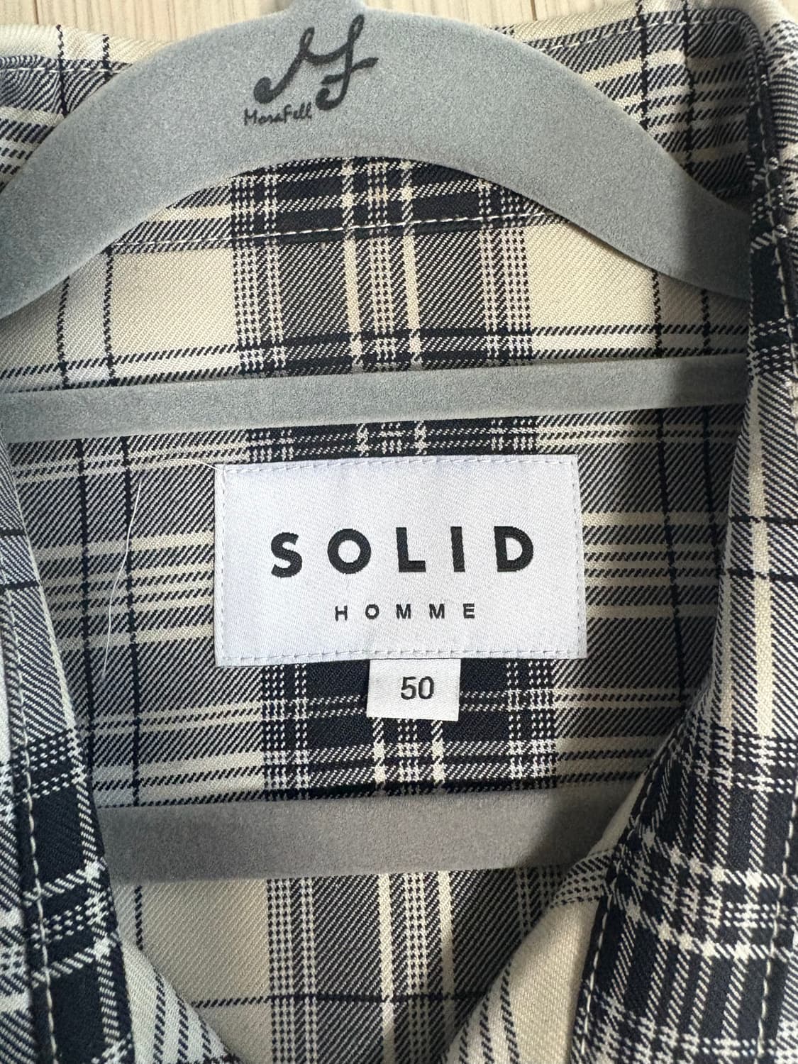 솔리드 옴므 체크 셔켓 50사이즈 상품이미지4