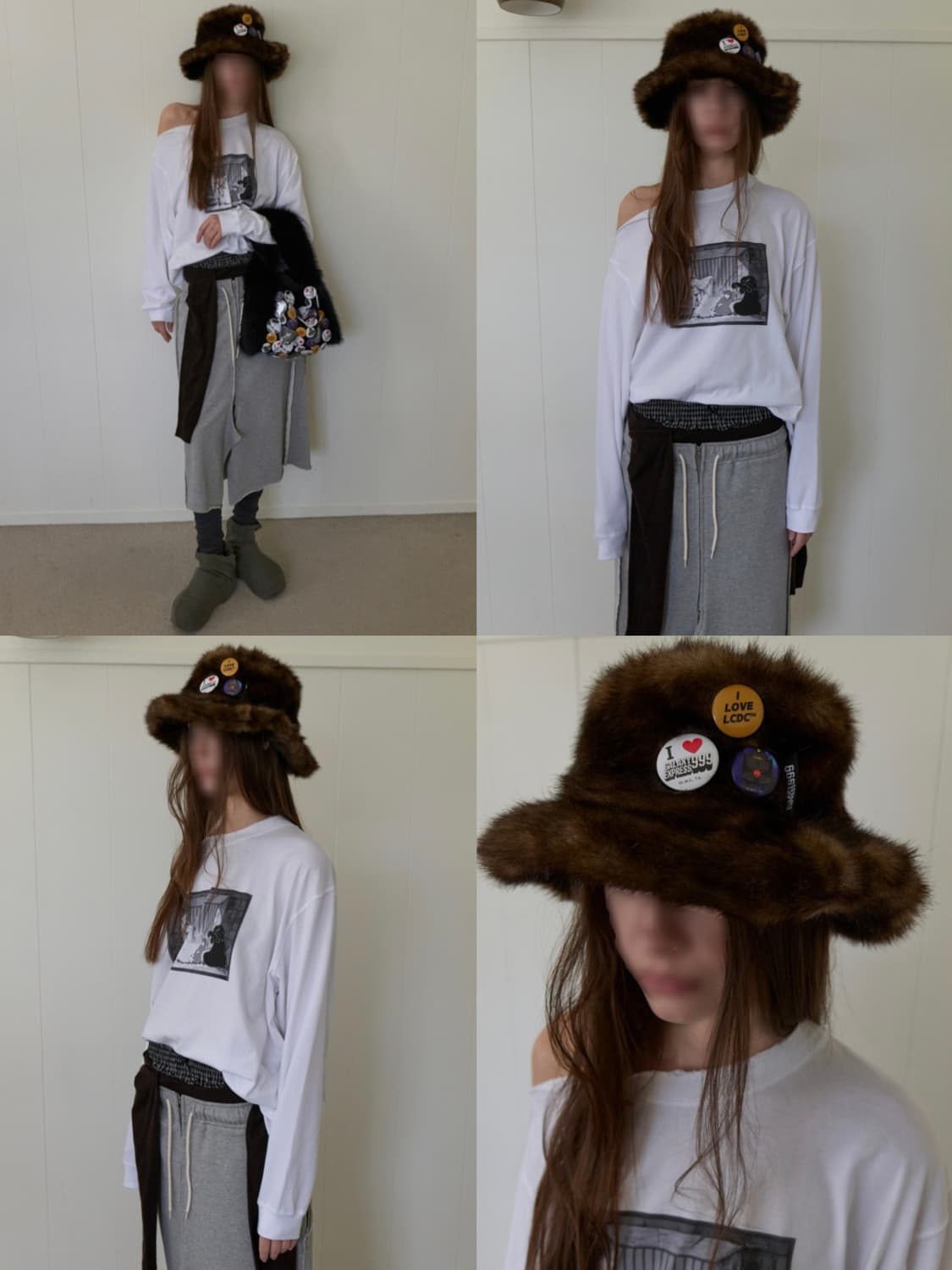 브라운 LCDC 엘씨디씨티엠 은하철도999 메텔 퍼 털 벙거지 모자 상품이미지3