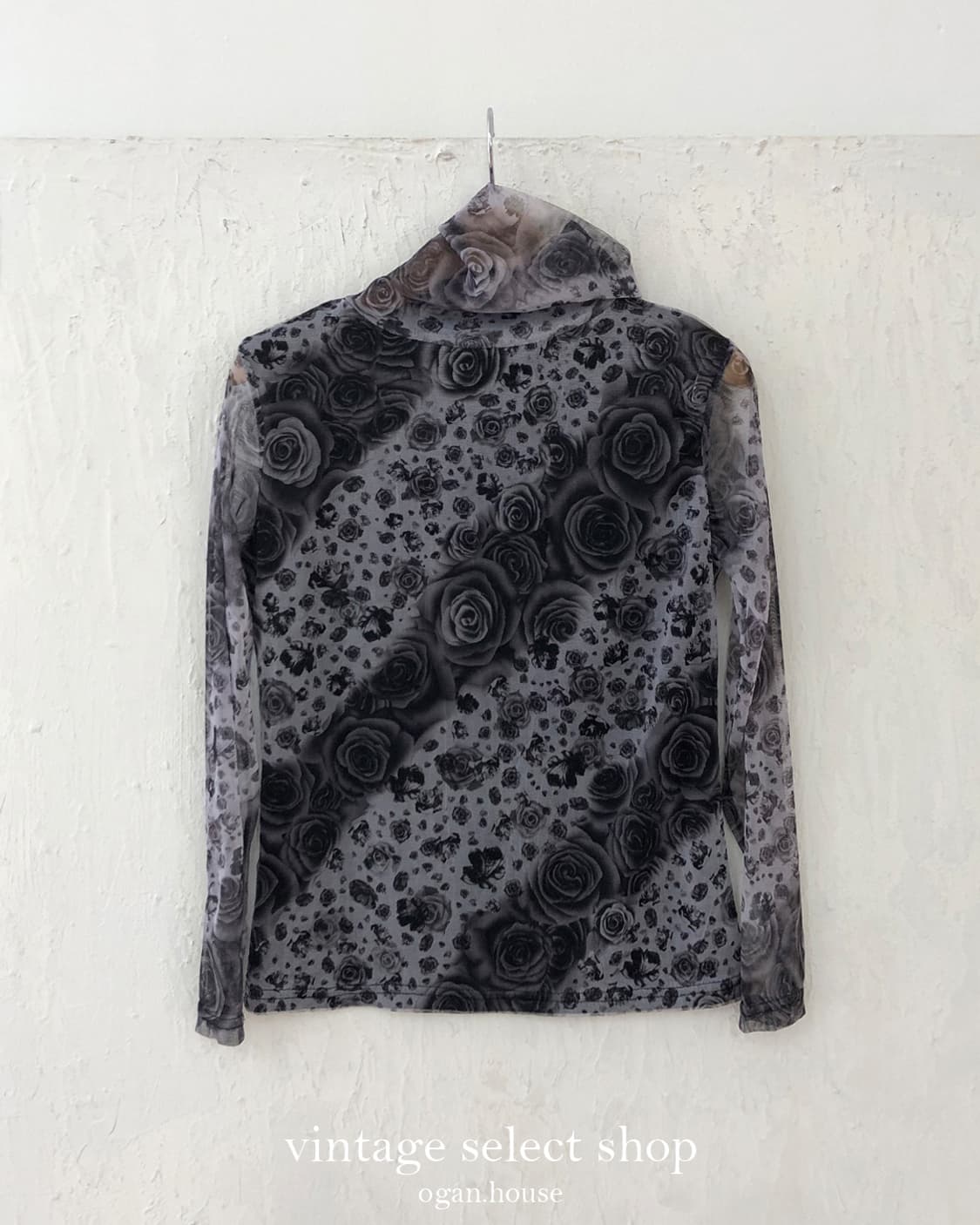 vintage black flower layered top 상품이미지1