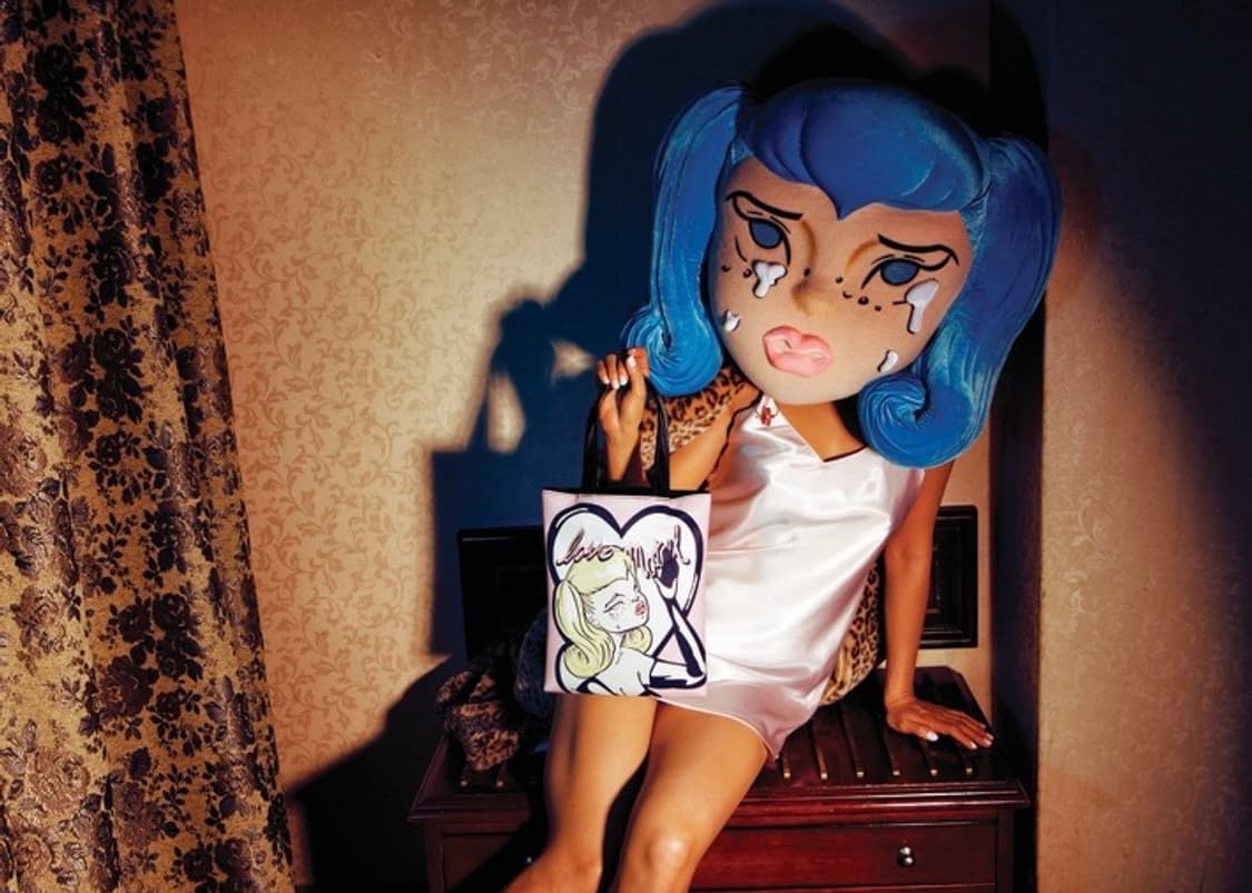 202factory 자수 새틴 하트 토트백 y2k 상품이미지1