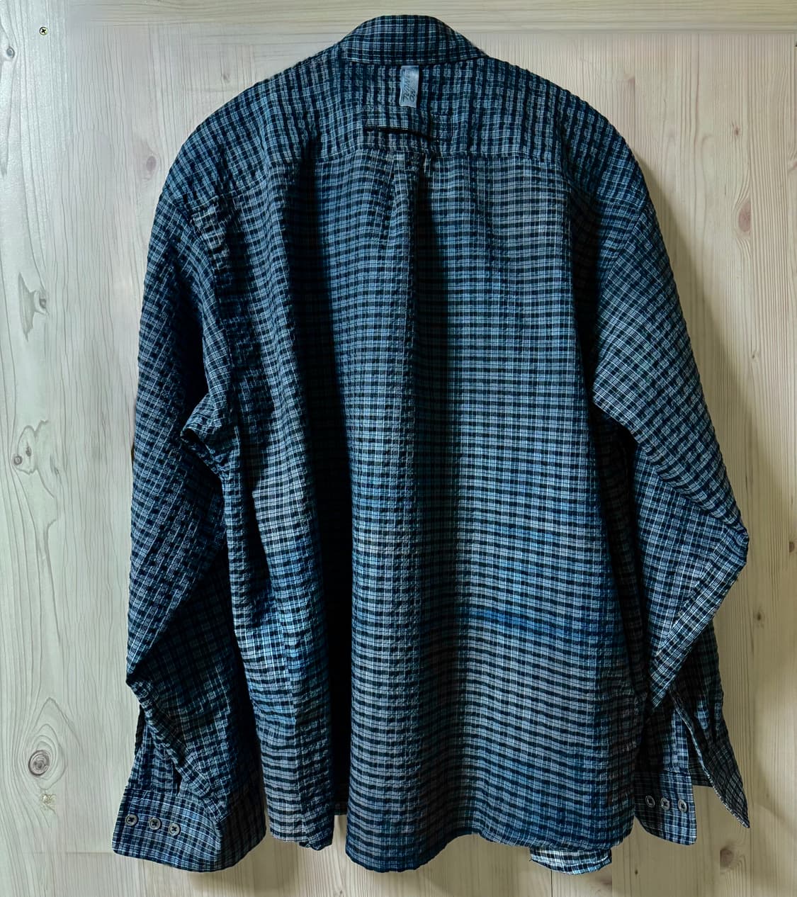 노메뉴얼  OVERDYED CHECK SHIRT - CHARCOAL 상품이미지4