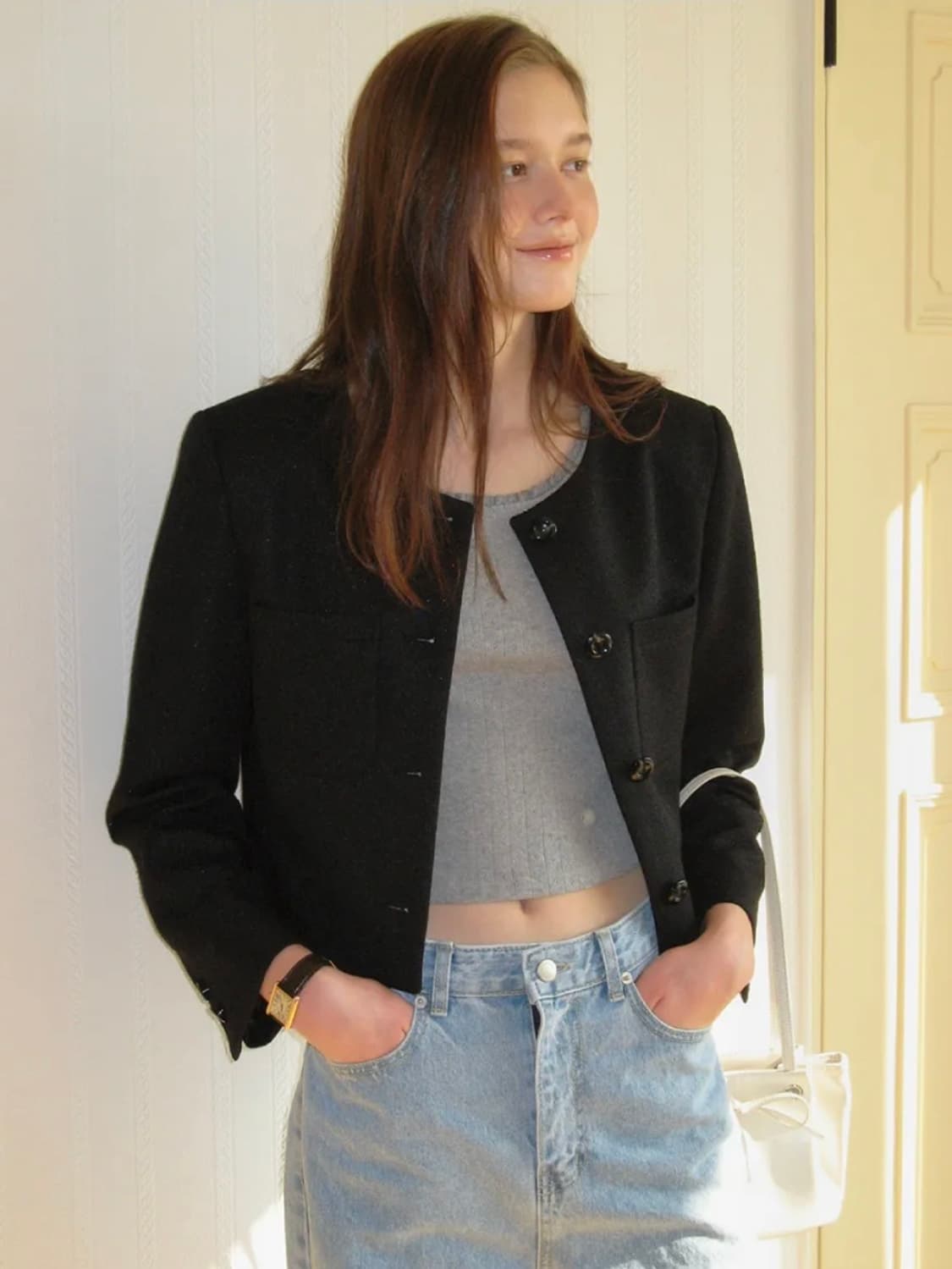 썸웨어버터 크롭 트위드 자켓 상품이미지2