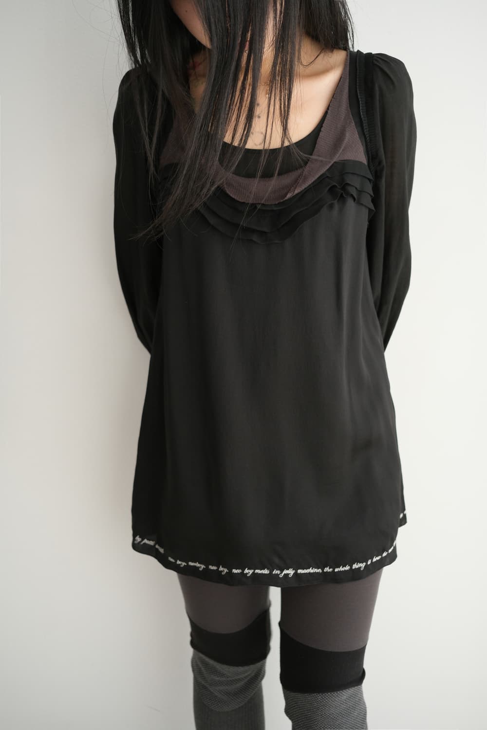 Lettering silk dress 상품이미지1