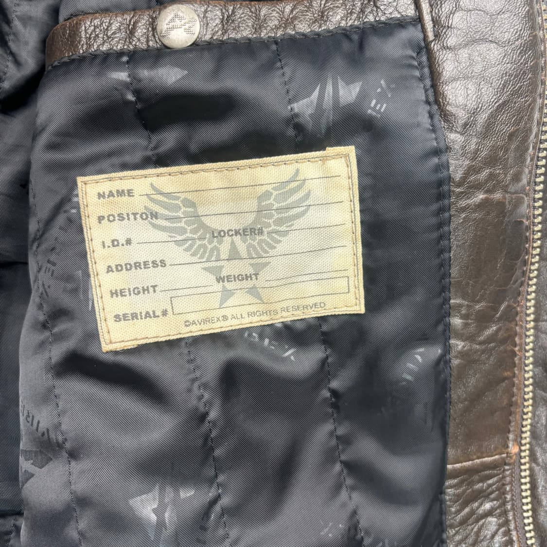 90s 아비렉스 브라운 리얼 레더 자켓 3XL 상품이미지9