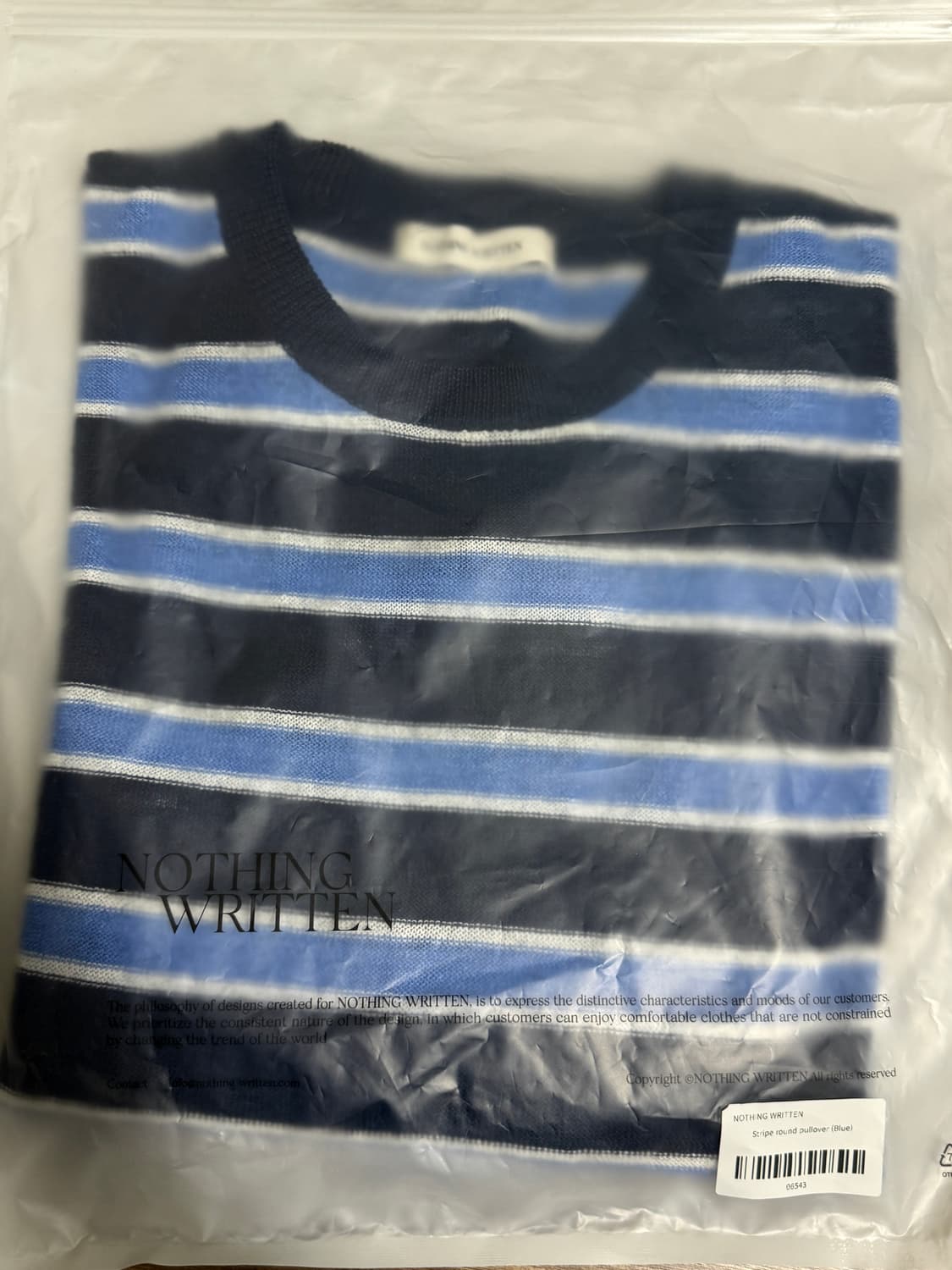 낫띵리튼 스트라이프 라운드 풀오버 (블루) 상품이미지4