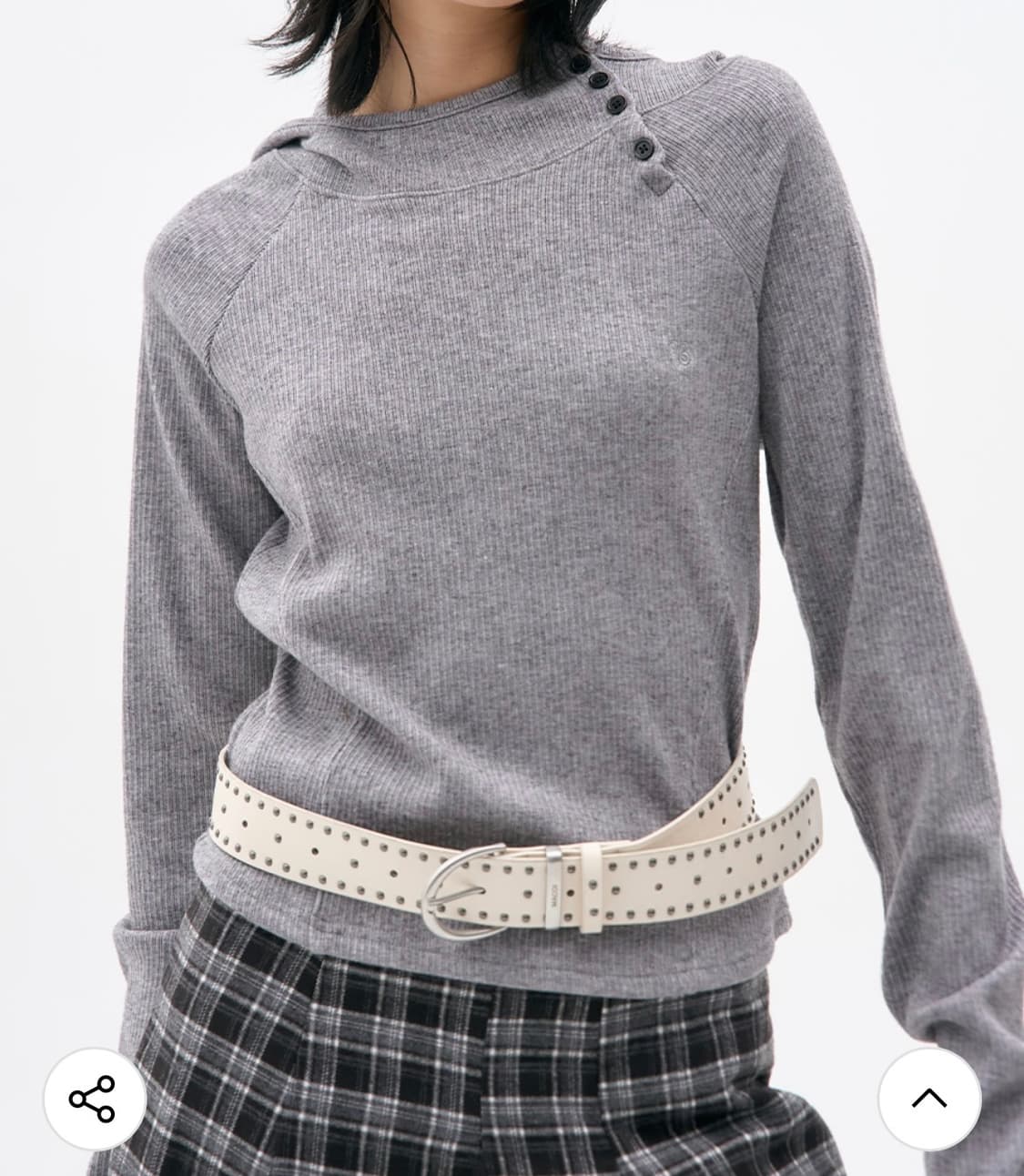 플레이스스튜디오 골지 세미크롭 후드 상품이미지2