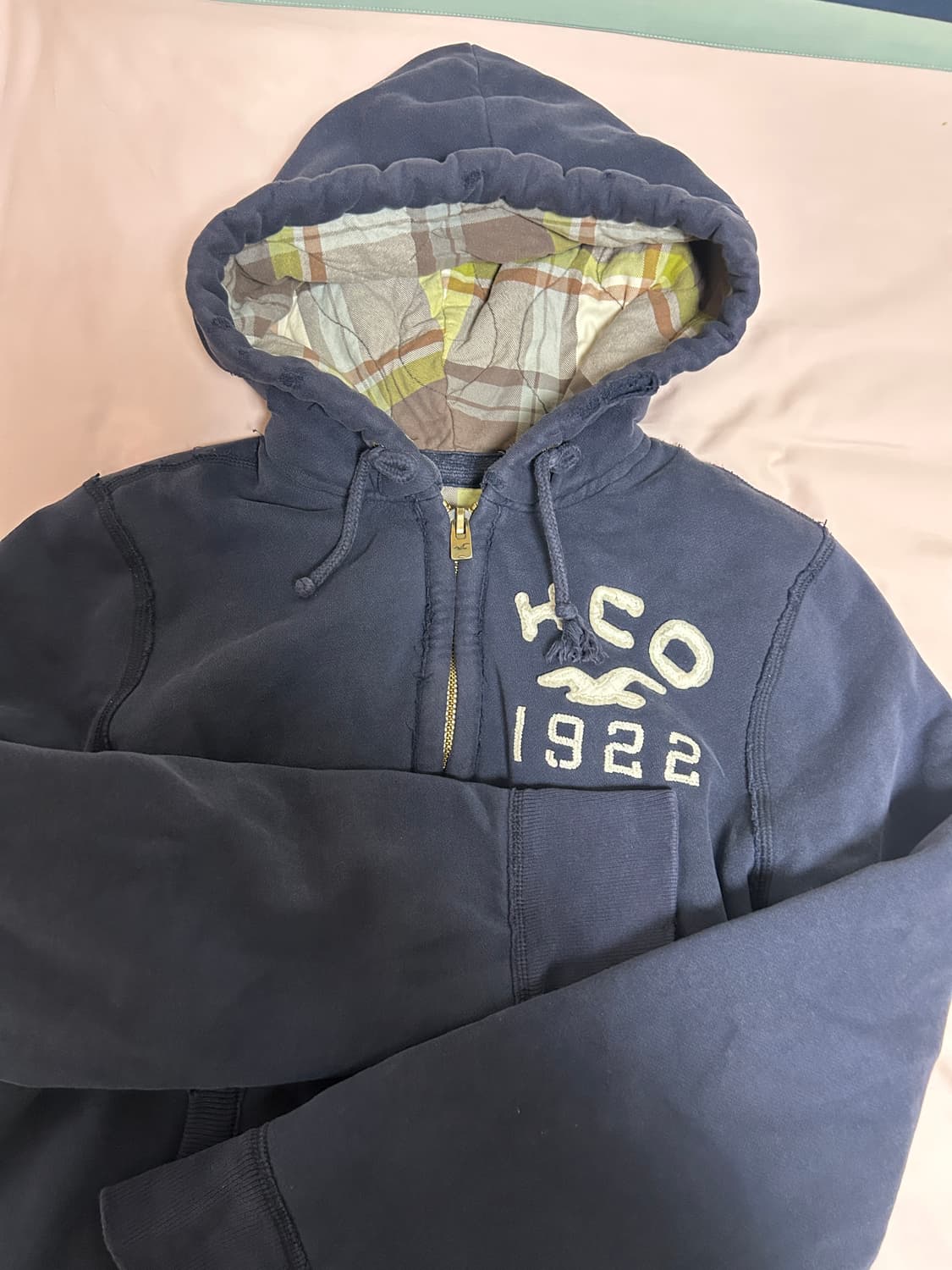 홀리스터 체크 후드집업 상품이미지2