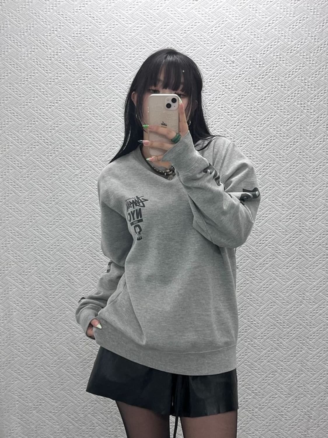 스투시 정품 NYC 월드투어 스트릿펑크 약기모 맨투맨 L C09064 상품이미지2