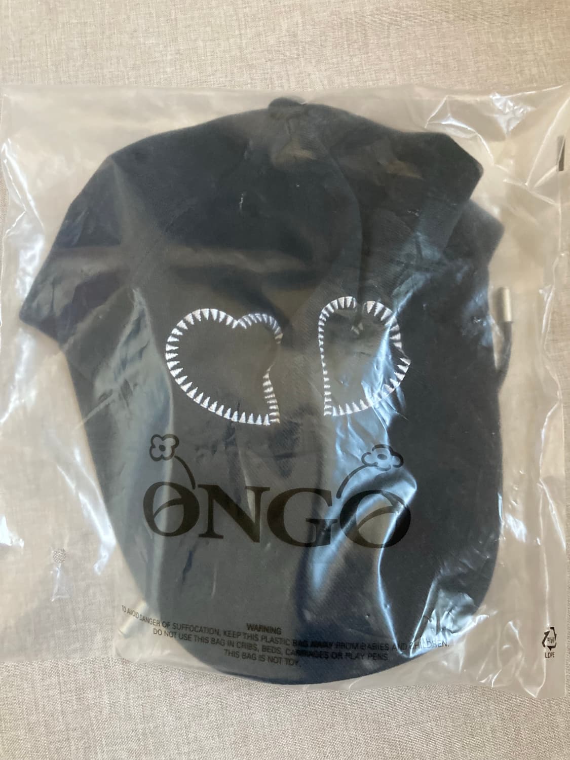 온고 ONGO 더블하트 매듭 볼캡 네이비 상품이미지4