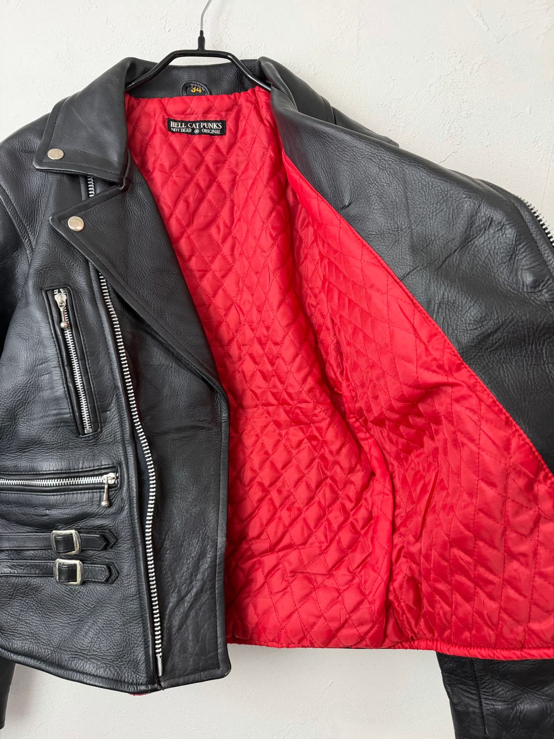 HELL CAT PUNKS 카우 레더 라이더 자켓 상품이미지5