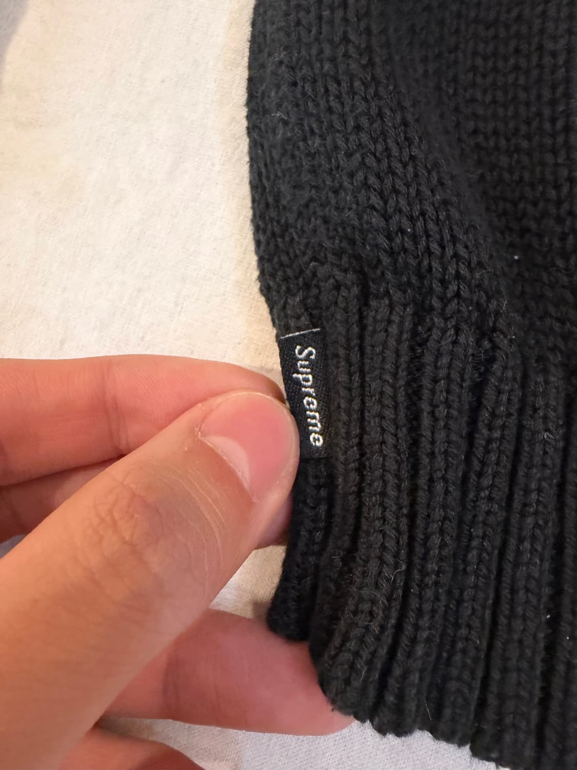 20SS 슈프림 백로고 니트 스웨터 블랙 상품이미지2