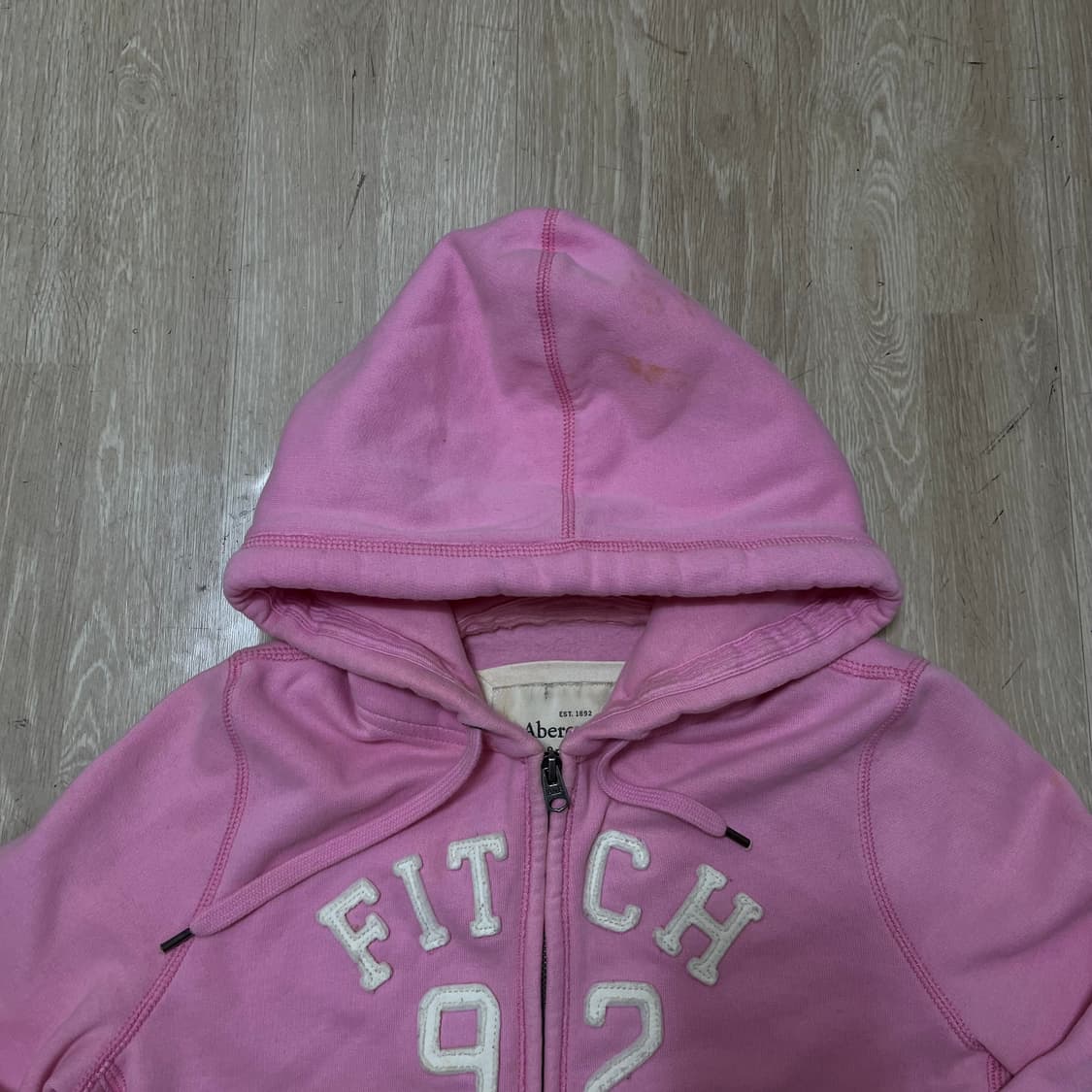 아베크롬비 여성 빅로고 핑크 후드집업 L(100) 상품이미지6