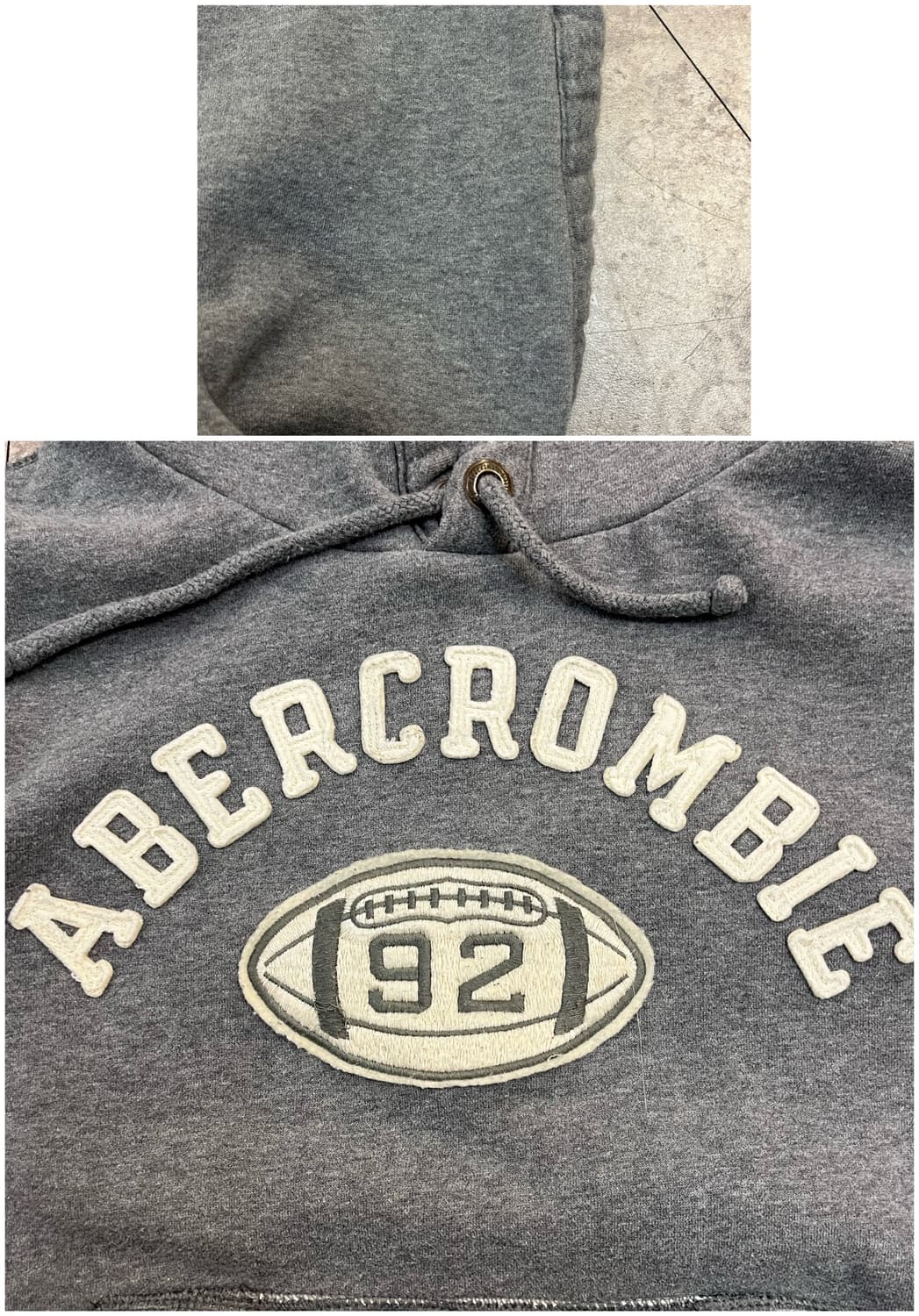 아베크롬비 럭비볼 기모 후드티 그레이 S #csz2973 상품이미지6