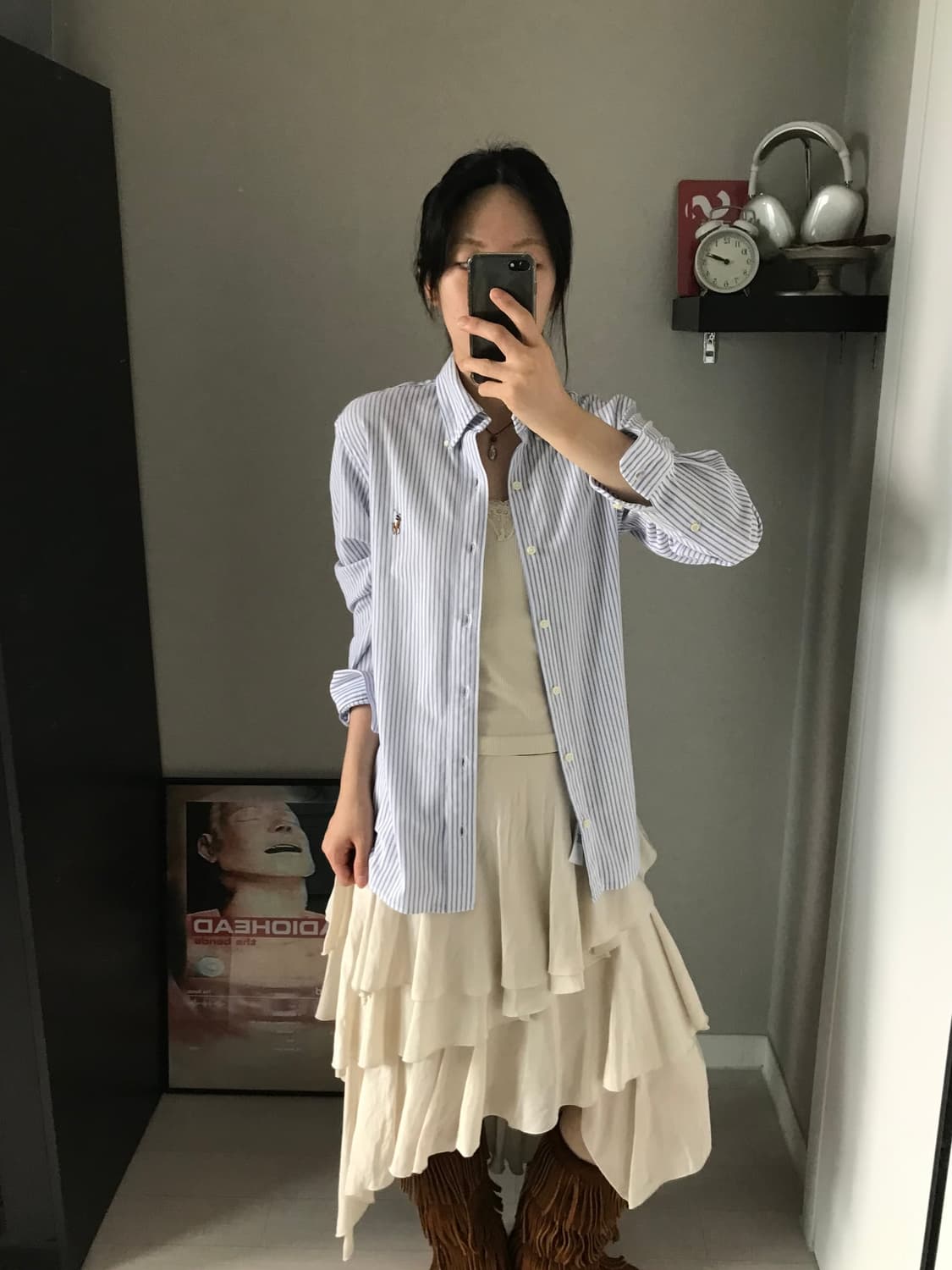 폴로 랄프로렌 포니로고 스트라이프 KNIT OXFOR 셔츠 . 상품이미지1