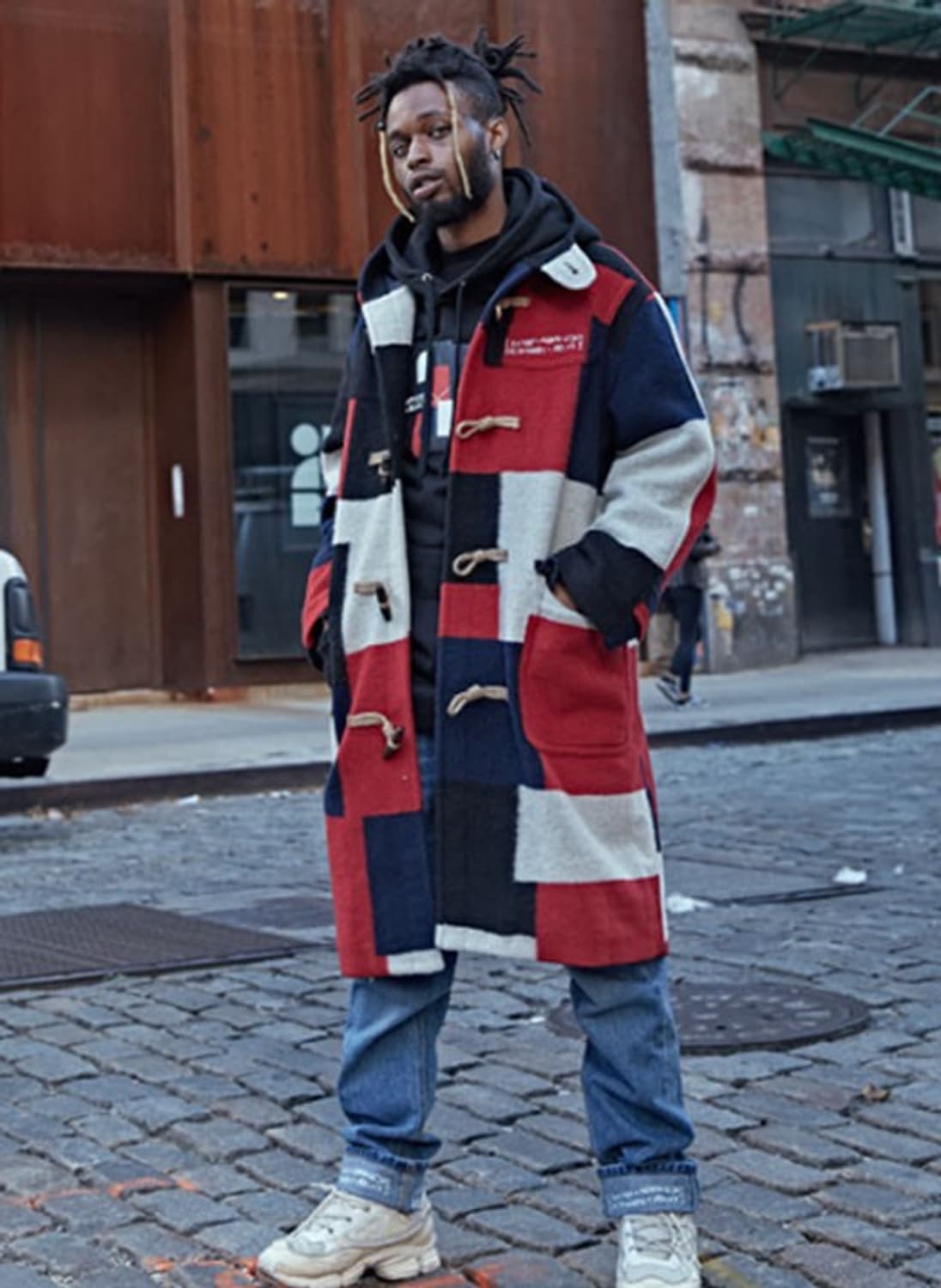 아이앰낫휴먼비잉 17FW 패치 워크 더플 코트 PN6940 상품이미지2