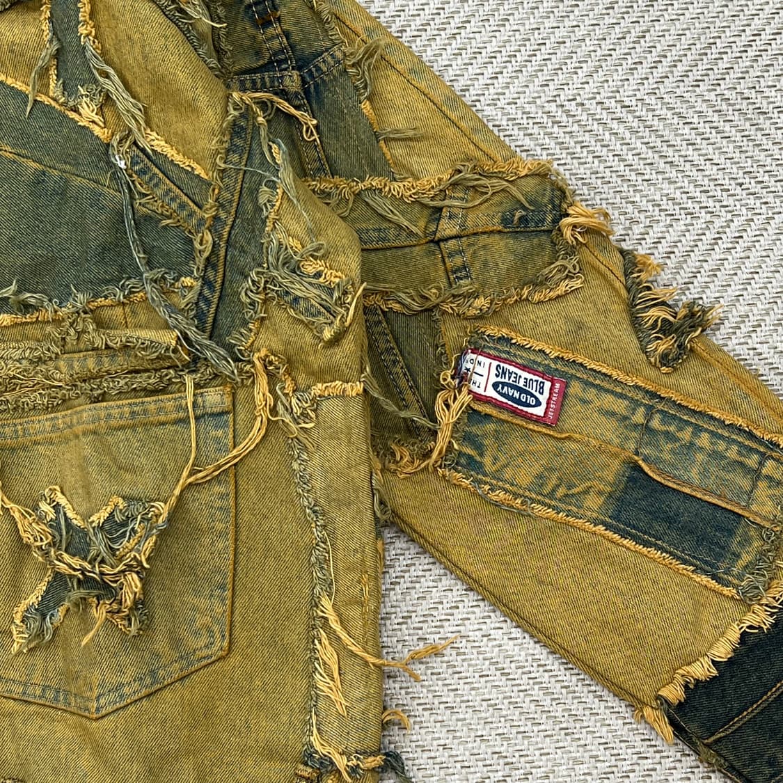 옐로 워싱 커스텀 데님 자켓 r3133 상품이미지4