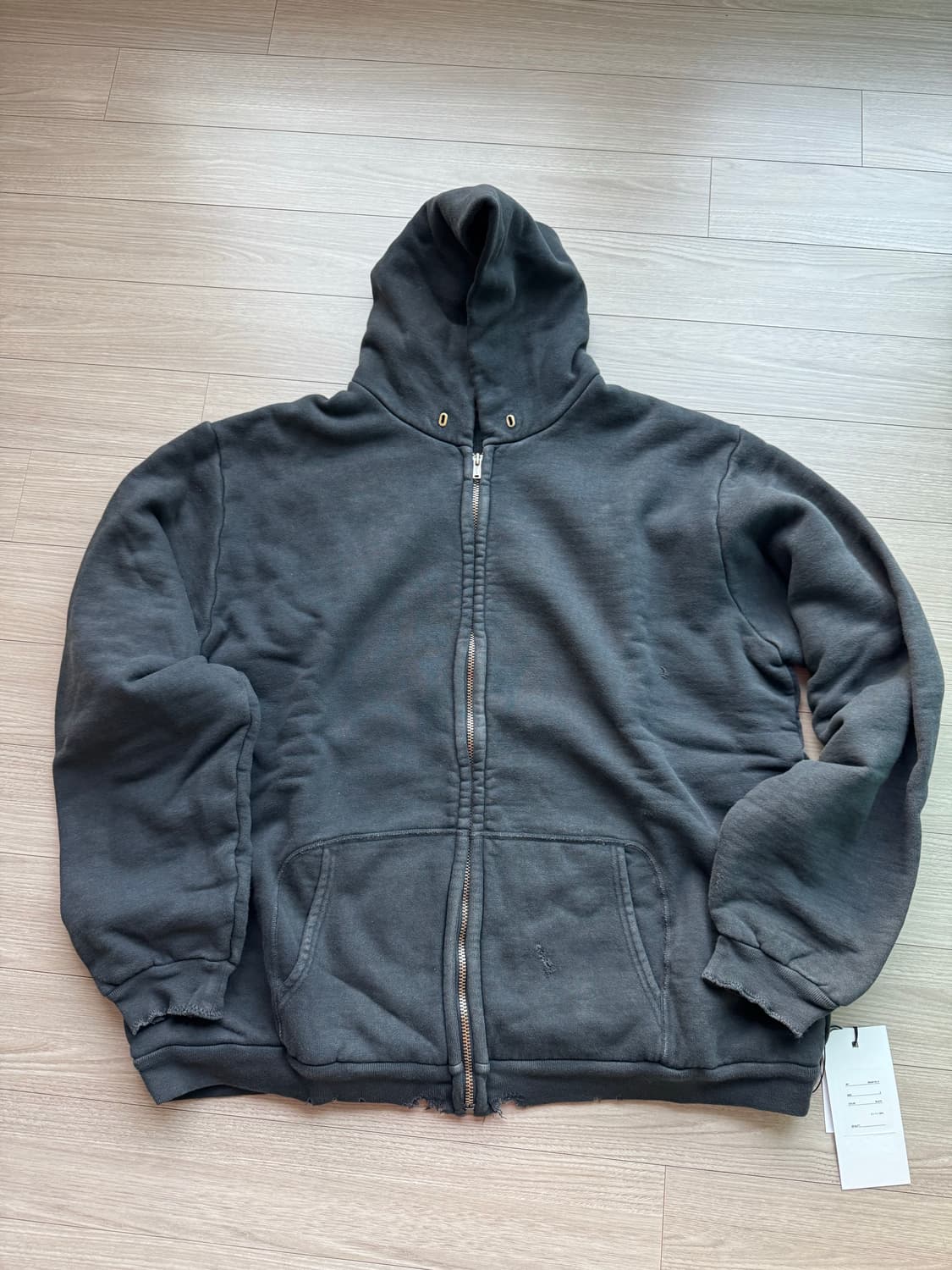 25aw a.presse 빈티지 후드집업 블랙 상품이미지1